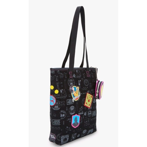 NEW Squid Game Patches Patchwork Bag With Piggy Bank Coin Purse Bag - Picture 3 of 4